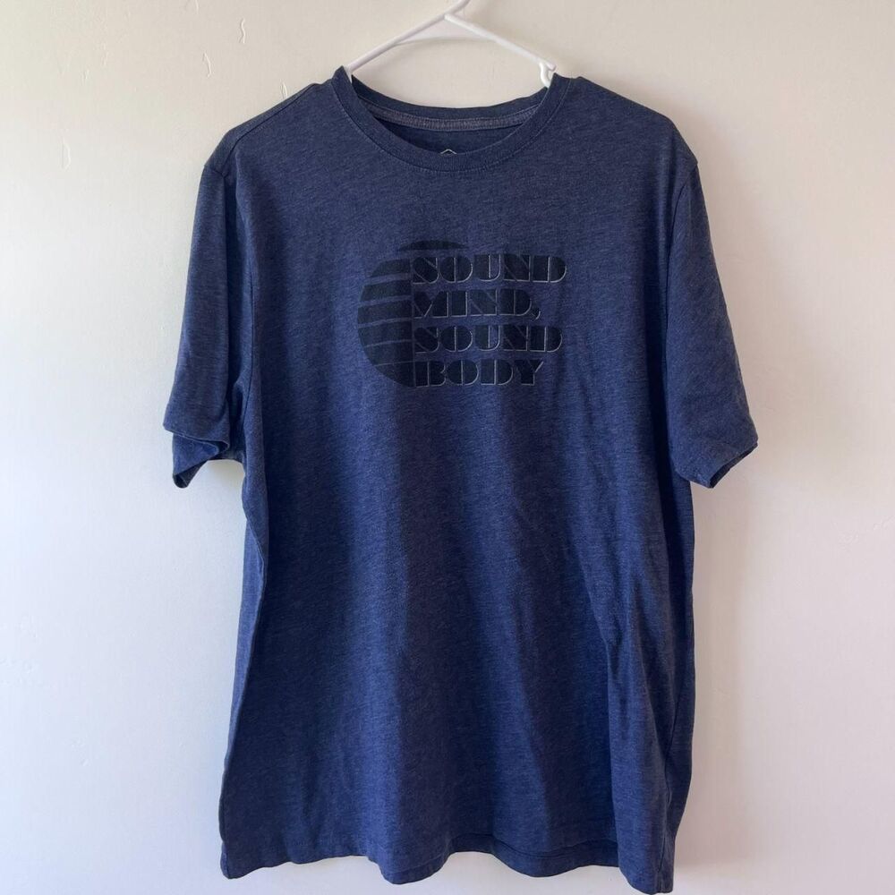 ASICS Sound Mind Sound Body Graphic T-Shirt Heather Blue XL Athletic